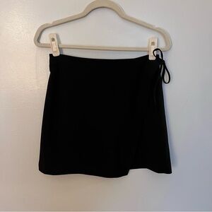 &Other Stories Black wrap mini skirt with tie detail